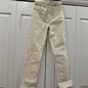 Abercrombie 90s Cream Straight-Leg Jeans